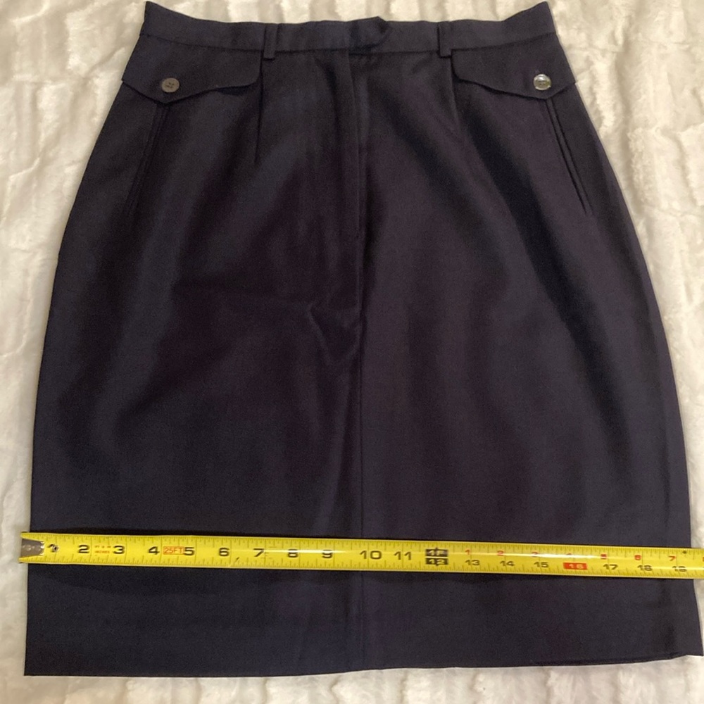 J. Peterman skirt navy blue size 10 NWOT. 100% Wool 100% Acetate lining